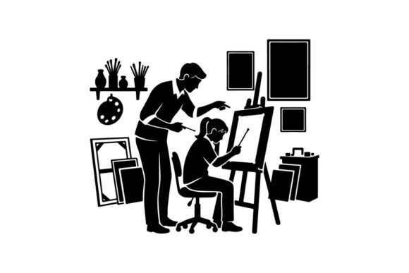 Art Teacher Drawing: Graphics & Illustrations