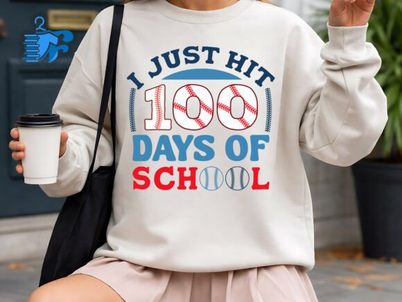 Baseball Graphics for 100 Days T-Shirt Designs