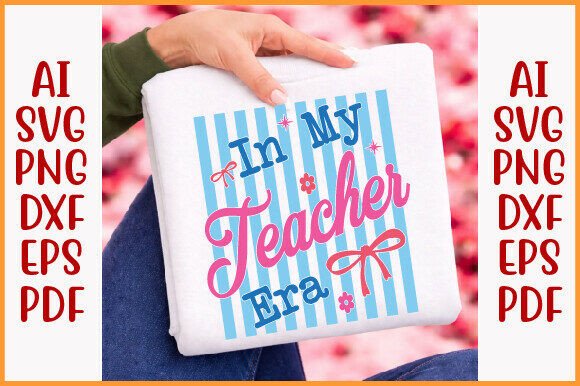Coquette Teacher Era Bow Graphics for T-Shirt Designs