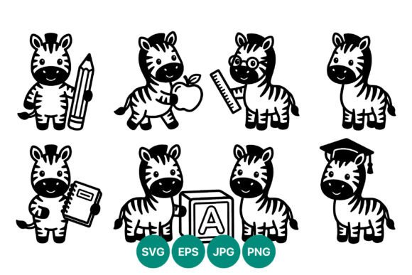 Cute Zebra School Graphics & Illustrations Review