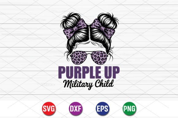 Purple Up Military Girl Graphics for T-Shirt Designs