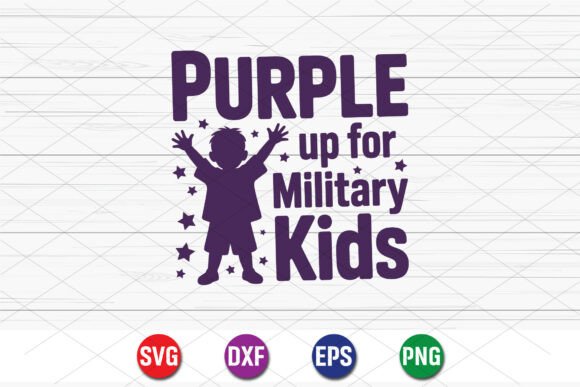 Purple Up Military Kids SVG: Graphics for T-Shirt Designs