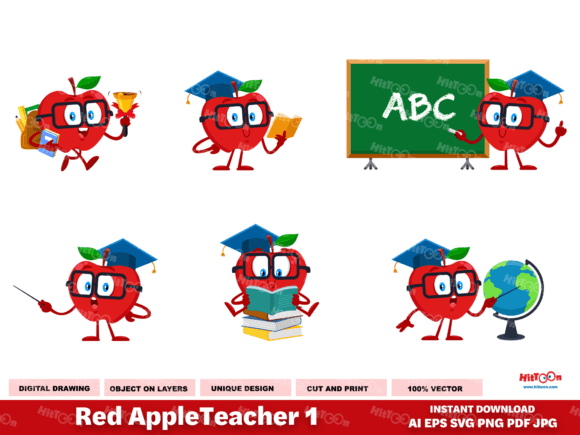 Red Apple Teacher Graphics & Illustrations Review