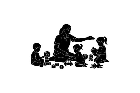 Reviewing Teacher Helping Children with Building B