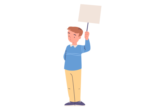 School Boy Placard Graphics & Illustrations Review