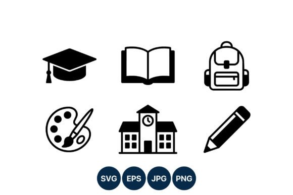 School Icons Black White Vector: A Designer’s Review