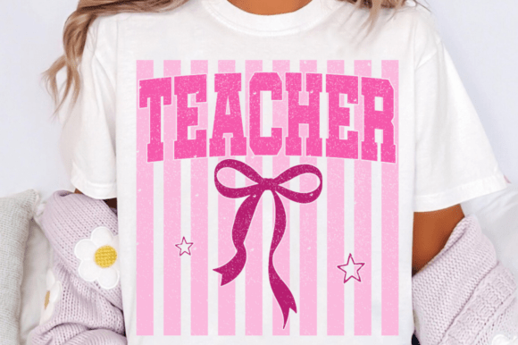 Striped Teacher PNG: Graphics for T-Shirt Designs
