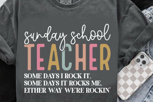 Sunday School Teacher Sweatshirt Graphics for T-Shirt Designs